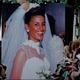 Aberra in her wedding dress that she designed herself.